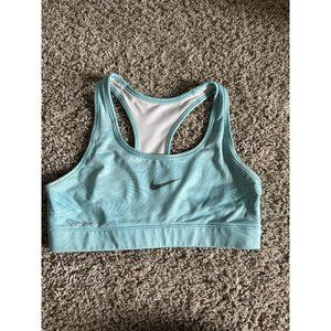 Nike Sports Bra XS Blue Pullover Racerback Dri-Fit Logo Light Missing Size Tag